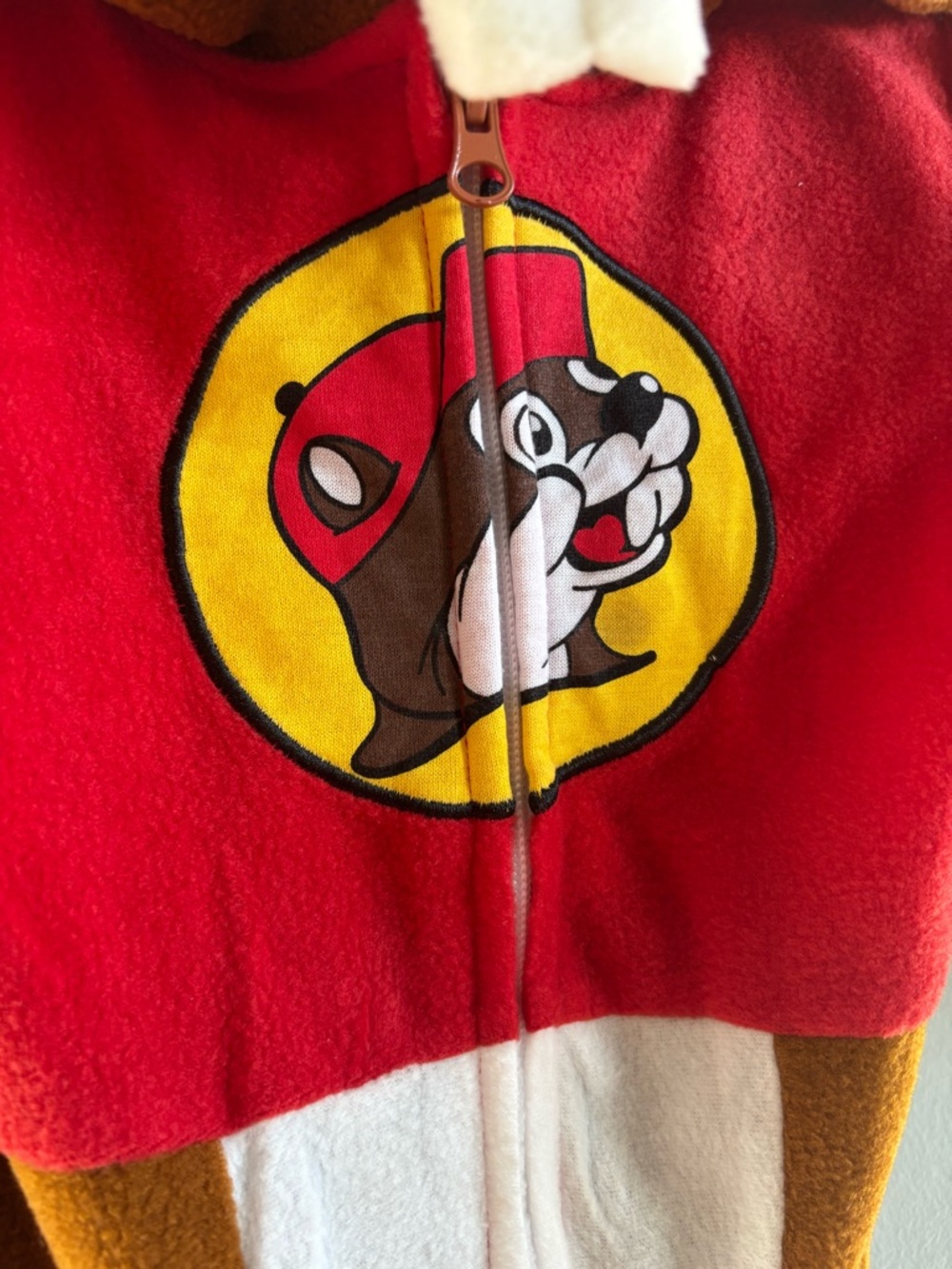 Buc-ee’s Beaver mascot hooded romper union suit onesie 3T two way zip - Picture 3 of 5